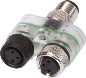 Rozdzielacz, 2x M8 3pin, M8 4pin, z wyświetlaczem LED 2xM8-Dose3p,1xM8-Stecker4p, VK000047