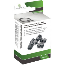 Quadrios 2102CA128 Cable Gland Set M20 PA66 Black Waterproof Environmentally
