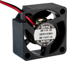 DC axial fan, 5 V, 17 x 17 x 8 mm, 0.9 m³/h, 6 dB, slide bearing, SEPA MF17A05