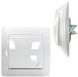 Włącznik Pojedynczy Schodowy Łącznik Podtynkowy 230V 10A WESA Biały