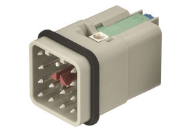 Wkładka złącza dużej mocy 12-pinowe HARTING 10A 12P Męski Połączenie zagniatane Montaż na kablu Proste