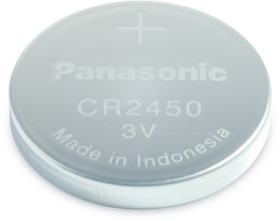 Lithium-button cell, CR2450, 3 V, 620 mAh, CR-2450
