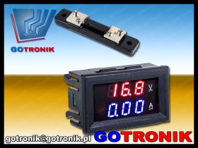 Panelowy miernik napięcia 100V DC z bocznikiem 50A
