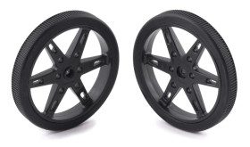 Pololu Wheel for Micro Servo Splines (20T, 4.8mm) - 60×8mm, Black, 2-Pack