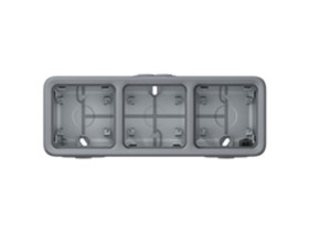 PLEXO IP55 Puszka natykowa potrójna pozioma szara 1we/2wy 069680 LEGRAND