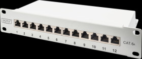 DN-91612S-EA-G Patch panel, Cat.6a, 1U, 12 ports, shielded, gray