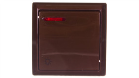 Bis Przycisk /Światło/ Z Podświetleniem Brązowy Łn-5Bs/24