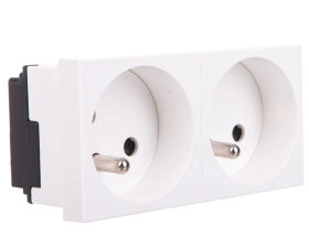 Gniazdo zasilające M45 podwójne z/u 16A białe STD-F3 RW2 6120242