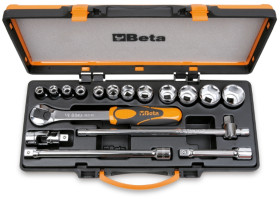 Zestaw nasadek rozmiar napędu 1/2 cala elementy: 17 BETA typ napędu Kwadratowy