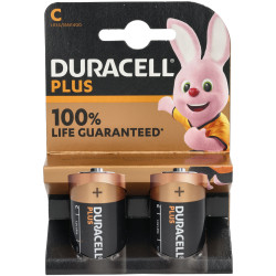 Duracell Plus MN1400B2 C Alkaline Batteries - Pack of 2