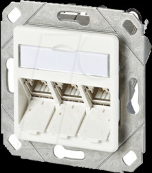 130B11D31102-E C6Amodul 3 port 180°M UPk pure white RAL9010