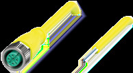 Sensor actuator cable, M12 cable socket, straight, A to open end, 5 pole, 1 m, PUR, yellow, 4 A, 70128170-100095