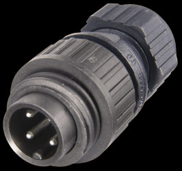 CA 6 W LS 6-pin +PE mains plug, angled