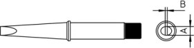 Soldering tip, chisel shaped, (W) 7 mm, 370 °C, CT6E7