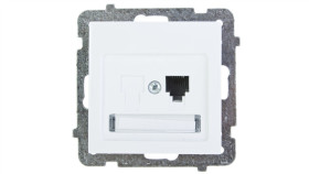 As Gniazdo Telefoniczne Pojedyncze Rj11 Białe Gpt-1G/M/00