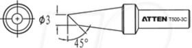 T500-3C Soldering tip, 3.0 mm, chisel-shaped, angled