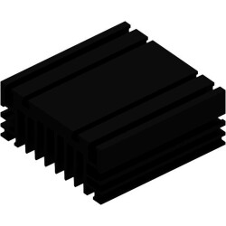 Extruded heatsink, (L x W x H) 100 x 96 x 41 mm, 2 to 0.7 K/W, black anodized, SK 172 100 SA