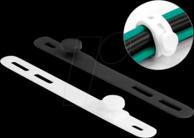 19005 Cable tie, reusable, 2x5 pcs, black/white