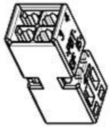 Socket, unequipped, 4 pole, straight, 2 rows, black, 1394007-1