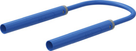 Safety measuring lead with (4 mm lamella plug, straight) to (4 mm lamella plug, straight), 0.5 m, blue, PVC, 2.5 mm², CAT II, 66