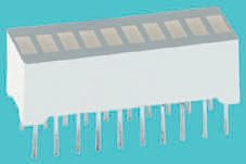 Wyświetlacz diodowy LED 10-segmentowy 12 mcd, Zielony Kingbright 565 nm