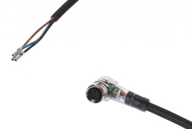Kabel konfekcjonowany jednostrony złącze M8 żeńskie 3-pin kątowe wolny koniec przewodu 3x0,34mm² 2m PUR wskaźnik LED 4A VK200271