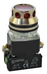 Przycisk sterowniczy 30mm powrotny czerwony 24V 1Z NEF30-KLX/24V W0-NEF30-KL X C