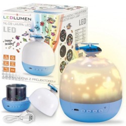 Lampka nocna z projektorem NL-09 LED 3W niebieska