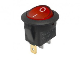 PRZEŁĄCZNIK OKRĄGŁY 23mm 250V 6A 3 PIN BISTABILNY CZERWONY