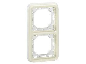 PLEXO IP55 Uchwyt podwójny pionowy do instalacji podtynkowej biały/ ecru 069696 LEGRAND