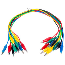 R-TECH 524614 Pk of 10 Croc Leads (Red,Black,Blue,Green,Yellow) 380mm