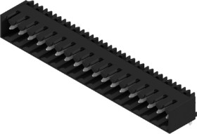 Pin header, 18 pole, pitch 3.5 mm, angled, black, 1790330000