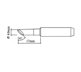 900M-T-4CF Cut Black Soldering Iron Tip