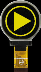 EA W128128-XRLG Round graphic OLED, 1.2 inch, 37mm, 128x128 dot, yellow