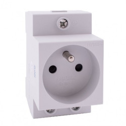 Gniazdo prądowe [2P+Z] 230V 16A na szynę DIN TH35 szare NOARK