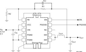 TPS51313 - 3V to 5.5V input, DCAP2, 1MHz, Step-Down DC/DC Converter for nVidia Graphics PEX (PCI-Express) Rail