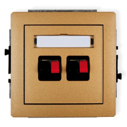 DECO Gniazdo głośnikowe podwójne złoty metalik 8DGG-2