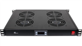 Panel 4 Wentylatorów Z Termostatem, Rack 19 1U, Czarny Gf-Fan4tr