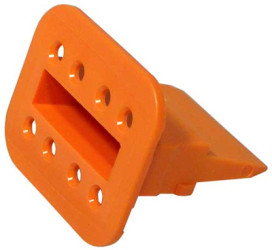 Socket, 8 pole, straight, orange, W8S