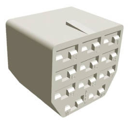 Obudowa do konektorów zaciskanych Wypust 11-pinowe Naturalny 32.5mm