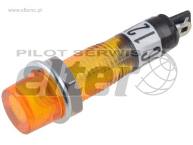 Kontrolka 12V 7,5mm AC/DC bursztynowa żarówka