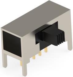Slide switch, On-On, 1 pole, angled, 0.3 A/125 VAC, 1825256-1