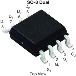 Pojedyncze tranzystory MOSFET Podwójne N-kanałowy 8 A SO-8 40 V Rozszerzenie 8-pinowy Otwór przelotowy 4 W Vishay 0.024