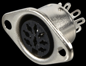 DIN socket, 8-pin, horseshoe-shaped