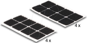 19096 hook-and-loop squares, self-adhesive, 64 pieces, black