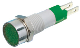 Lampka kontrolna do montażu panelowego 12 → 14V, zielona 8mm LED Chrom Signal Construct