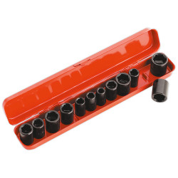 Sealey AK682 Impact Socket Set 12pc 3/8&quot;sq Drive Metric/imperial