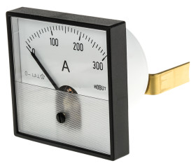 Amperomierz analogowy panelowy DC zakres 0/300A For Shunt 75MV wysokość wycięcia: 72mm wartość 0/300A For Shunt 75MV