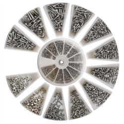 600 pcs Stainless Steel Screws Nuts Assortment Kit - M1 / M1.2 / M1.4 / M1.6