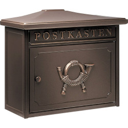 Burg W&#xE4;chter 12830 SYLT Letterbox Steel Copper Metallic Key Post Horn